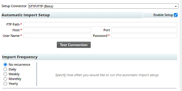 Select File to Upload - Automated Import