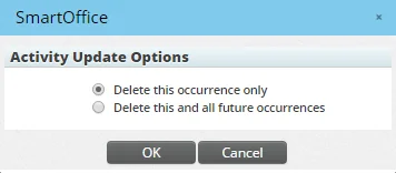 Delete recurring activity dialog